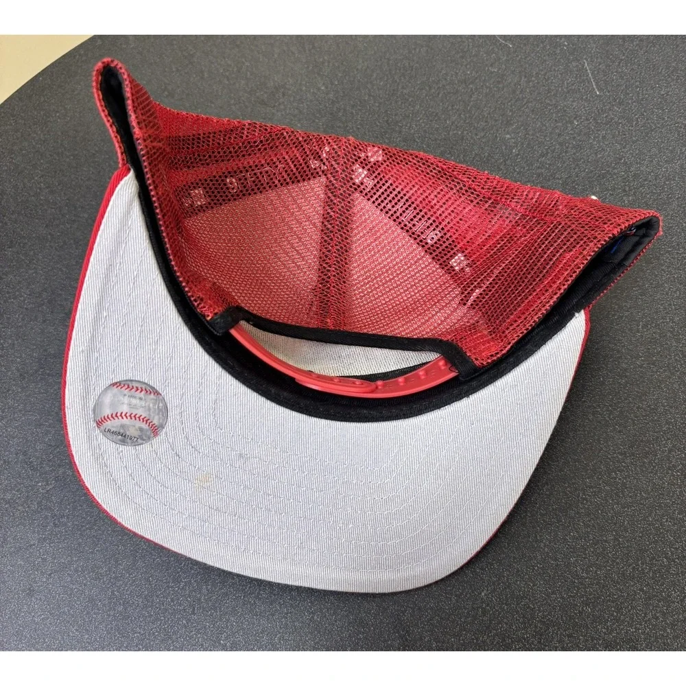 New Era 59Fifty Cincinnati Reds MLB‎ fitted red spell out logo snapback hat red